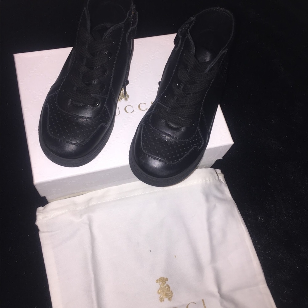 Toddler Authentic Gucci black hightop sneaker